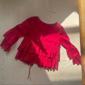 Ruffled silk top